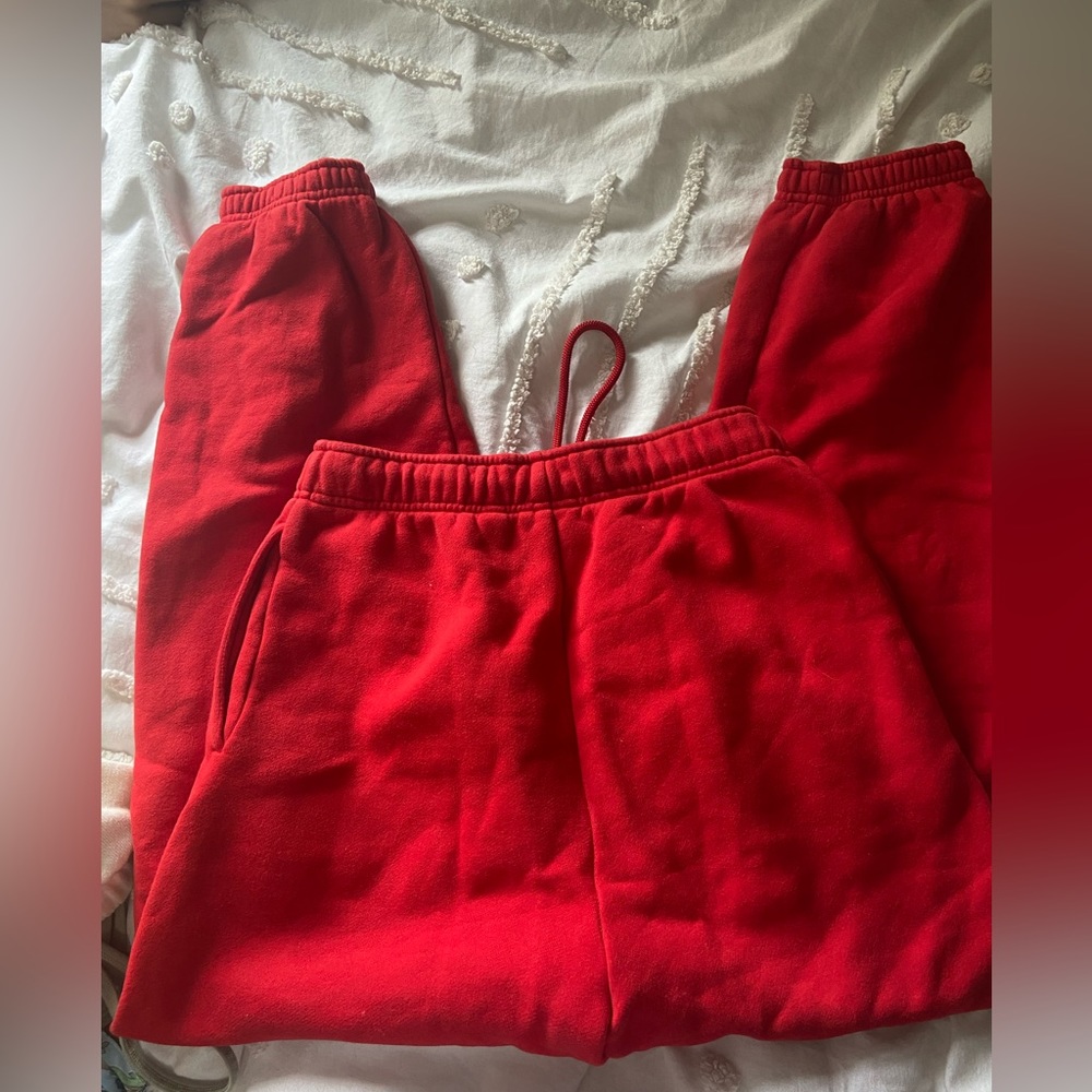Aritzia Red Track Pants - Picture 2 of 3